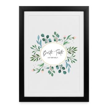 Beste Tante auf der Welt - Gerahmtes Poster (27 × 37 cm) - Schwarz - Vorne