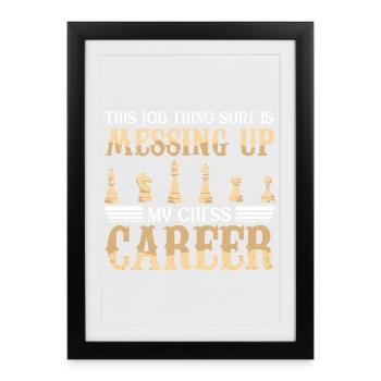 Chess Chess Player Chessboard - Framed poster (27 × 37 cm) - black - Front