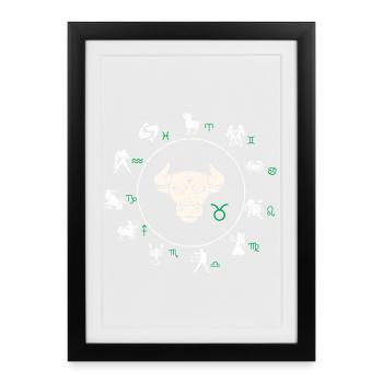 Zodiac sign Taurus - Framed poster (27 × 37 cm) - black - Front