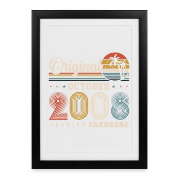 Original 2008 – 18th Birthday Vintage Retro - Framed poster (27 × 37 cm) - black - Front