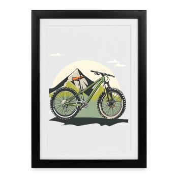 Amateurs de VTT - Affiche encadrée (27 × 37 cm) - noir - Devant