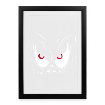 Un visage de monstre - Affiche encadrée (27 × 37 cm) - noir - Devant