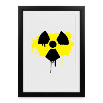 radio active sign as graffiti - Framed poster (27 × 37 cm) - black - Front