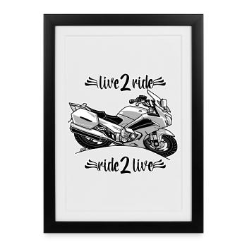0964 live 2 ride ride 2 live - Framed poster (27 × 37 cm) - black - Front