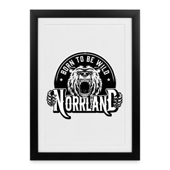 Born to be wild Norrland - Affiche encadrée (27 × 37 cm) - noir - Devant