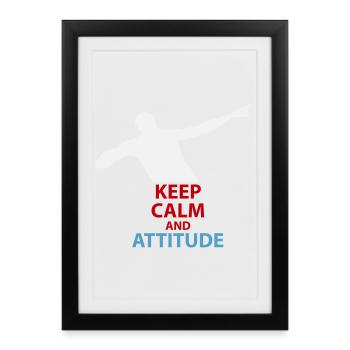 Silhouette calme et attitude - Affiche encadrée (27 × 37 cm) - noir - Devant