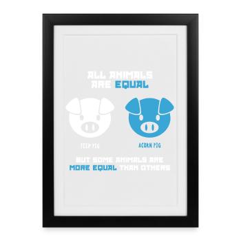 Feed Pig, Acorn Pig (dark) - Framed poster (27 × 37 cm) - black - Front