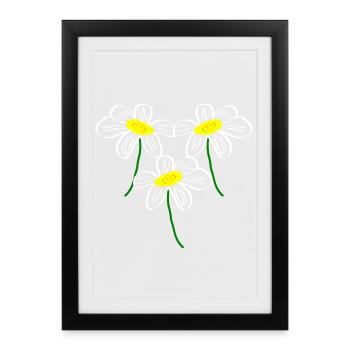 Flower White White Flower Flowers White White Flowers - Framed poster (27 × 37 cm) - black - Front