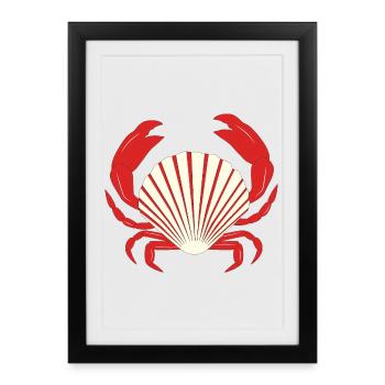 Crabe rouge - Affiche encadrée (27 × 37 cm) - noir - Devant