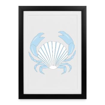 Crabe bleu - Affiche encadrée (27 × 37 cm) - noir - Devant