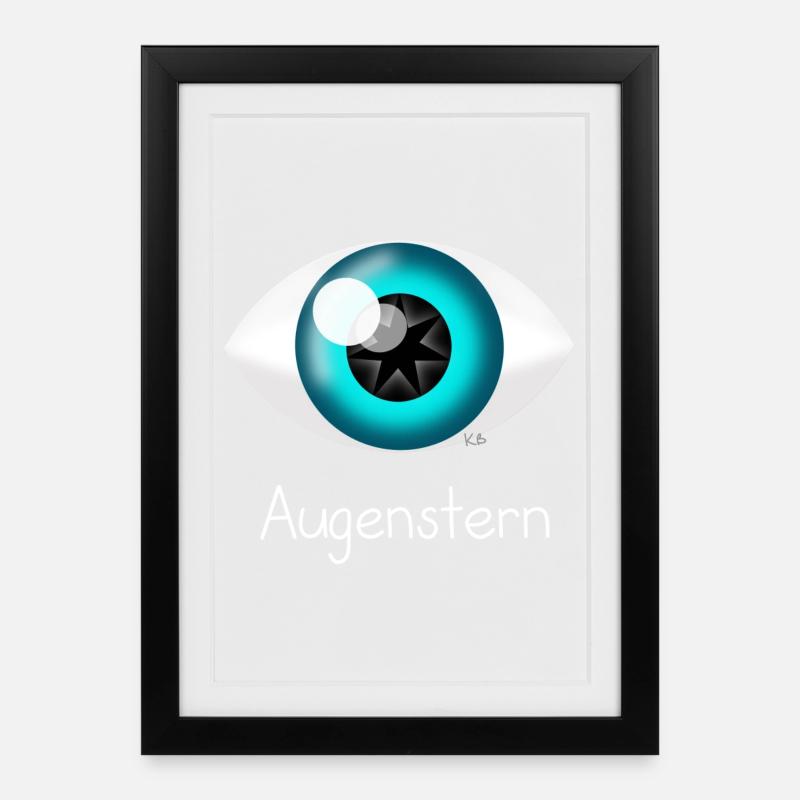 Augenstern - Gerahmtes Poster (27 × 37 cm) - Schwarz