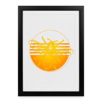Bee honey bee - Framed poster (27 × 37 cm) - black - Front