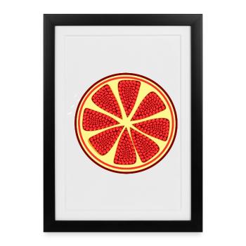 Pomegranate apple fruit red red fruits vegan - Framed poster (27 × 37 cm) - black - Front