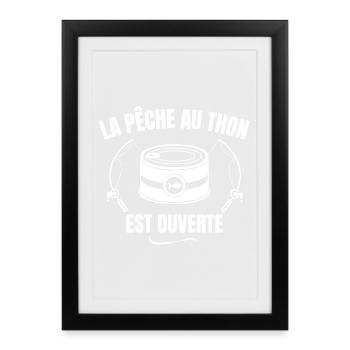 pêche, fan de pêche, je suis pêcheur - Affiche encadrée (27 × 37 cm) - noir - Devant