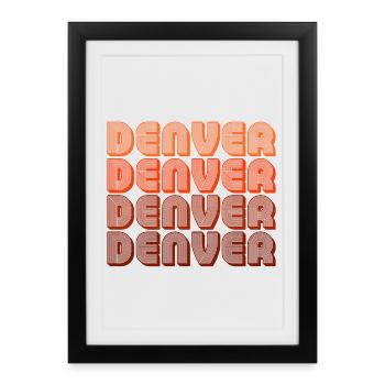Modèle rétro Denver Gradient - Affiche encadrée (27 × 37 cm) - noir - Devant