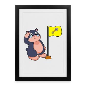 Mole flag - Framed poster (27 × 37 cm) - black - Front