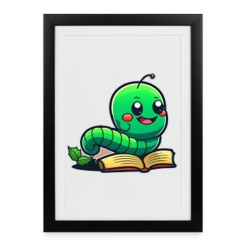 Rat de bibliothèque - Affiche encadrée (27 × 37 cm) - noir - Devant