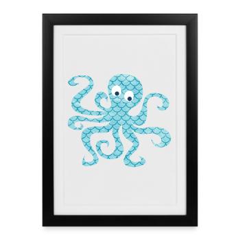 Écailles de poulpe Poulpe Tentacule Sea Child - Affiche encadrée (27 × 37 cm) - noir - Devant
