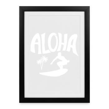 surf, surfing, spot de surf - Affiche encadrée (27 × 37 cm) - noir - Devant