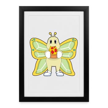 Butterfly Pizza - Framed poster (27 × 37 cm) - black - Front