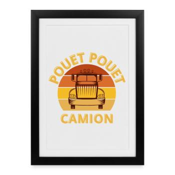 camion, routier, camionneur - Affiche encadrée (27 × 37 cm) - noir - Devant