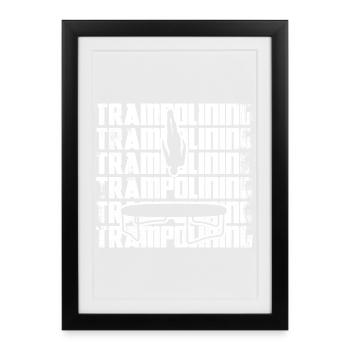 Funny trampoline jumper - Framed poster (27 × 37 cm) - black - Front