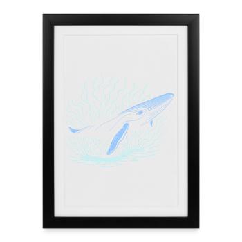 Big whale - Framed poster (27 × 37 cm) - black - Front