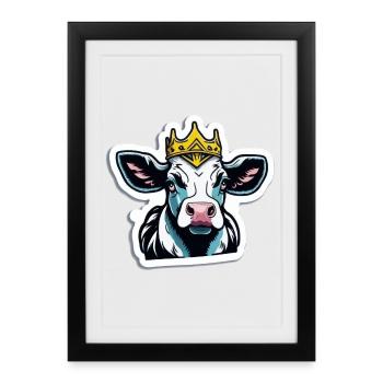 The cow is king - Framed poster (27 × 37 cm) - black - Front