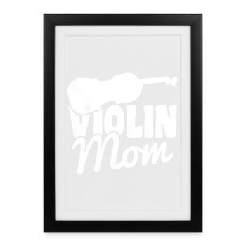 Maman violoniste - Affiche encadrée (27 × 37 cm) - noir - Devant