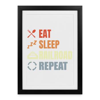 Eat Sleep Repeat Moves - Framed poster (27 × 37 cm) - black - Front