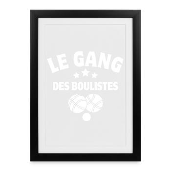 pétanque, fan de pétanque, pétanqueur - Affiche encadrée (27 × 37 cm) - noir - Devant