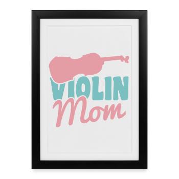 Mère violoniste - Affiche encadrée (27 × 37 cm) - noir - Devant