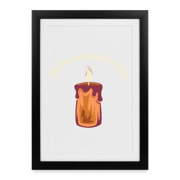 frohe weihnachten kerze Schein Illustration Symbol - Gerahmtes Poster (27 × 37 cm) - Schwarz - Vorne