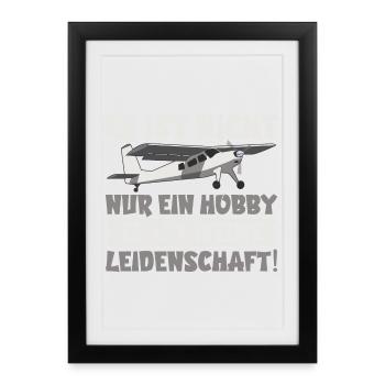 Flugzeug Modellbau Hobby Leidenschaft Geschenk - Gerahmtes Poster (27 × 37 cm) - Schwarz - Vorne