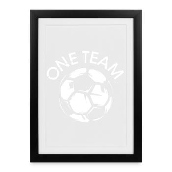 One Team Ball Used Look Symbol Dirty Icon Club - Framed poster (27 × 37 cm) - black - Front