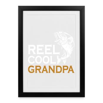 Grandpa Conquer Fishing Reel Cool - Framed poster (27 × 37 cm) - black - Front
