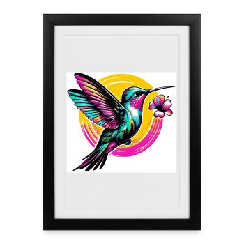 Colibri - Affiche encadrée (27 × 37 cm) - noir - Devant