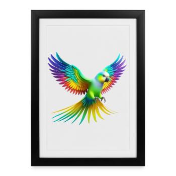 Rainbow Parakeet (02) - Framed poster (27 × 37 cm) - black - Front