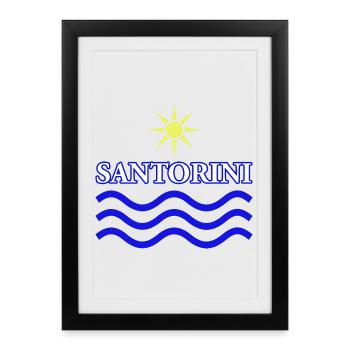 Sun and Waves Coastal Design - Framed poster (27 × 37 cm) - black - Front