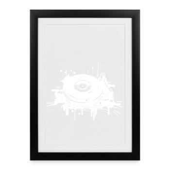 DJ Turntable - Framed poster (27 × 37 cm) - black - Front