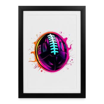 American Football Ball Steamwave - Framed poster (27 × 37 cm) - black - Front