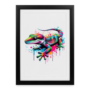 Gecko - Framed poster (27 × 37 cm) - black - Front