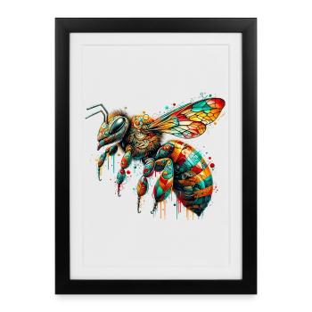 Abeille - Affiche encadrée (27 × 37 cm) - noir - Devant