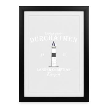 Sylt, Kampen, phare langer Christian - Affiche encadrée (27 × 37 cm) - noir - Devant