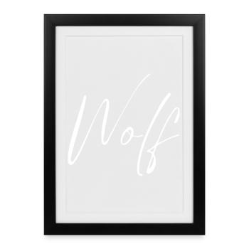 Wolf Name T-Shirt Gift for Men - Framed poster (27 × 37 cm) - black - Front