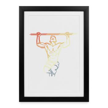 Croquis de sportif de fitness - Affiche encadrée (27 × 37 cm) - noir - Devant