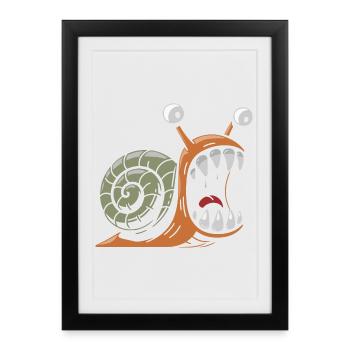 Snail with large teeth - Framed poster (27 × 37 cm) - black - Front