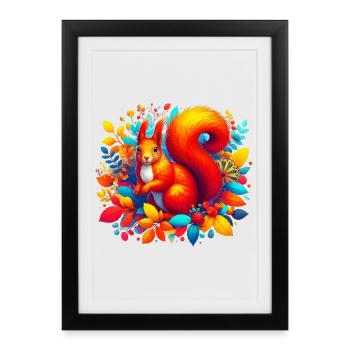 Squirrel - Framed poster (27 × 37 cm) - black - Front