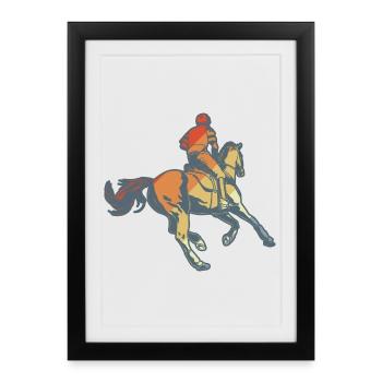 Équitation - Affiche encadrée (27 × 37 cm) - noir - Devant