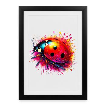 Coccinelle - Affiche encadrée (27 × 37 cm) - noir - Devant